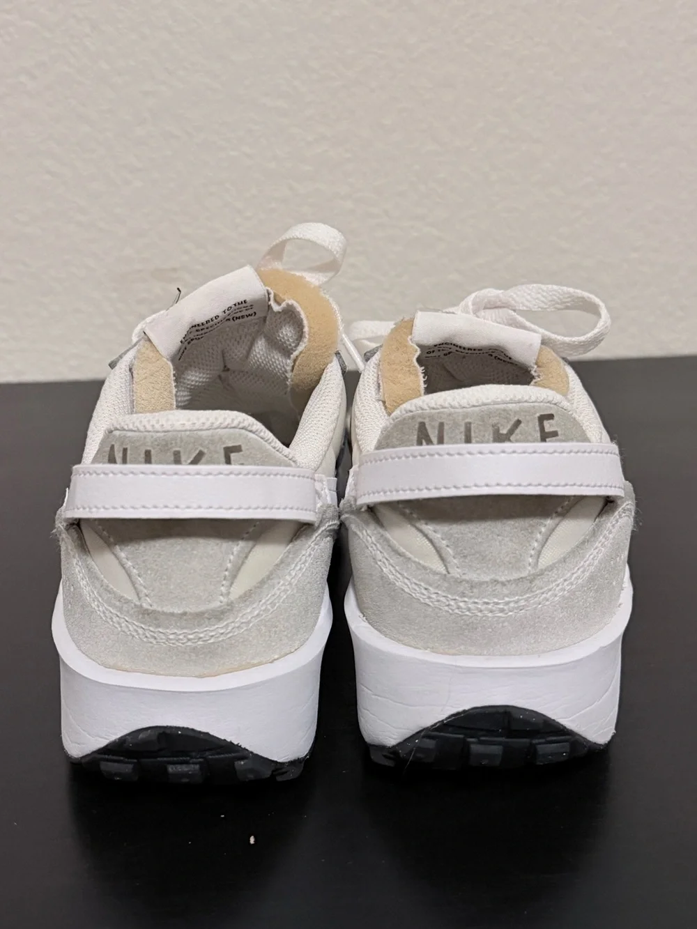 Nike Waffle Debut women’s White Sneakers with Orange Swoosh